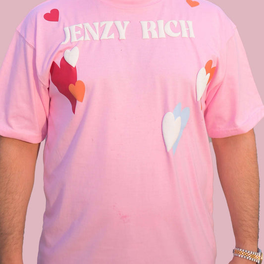 PINK HEART ON MY SLEEVE T-SHIRT