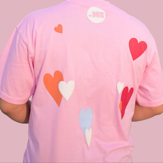 PINK HEART ON MY SLEEVE T-SHIRT (UNISEX)