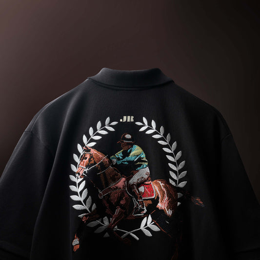 BLACK SADDLE LEAGUE POLO T-SHIRT (UNISEX)