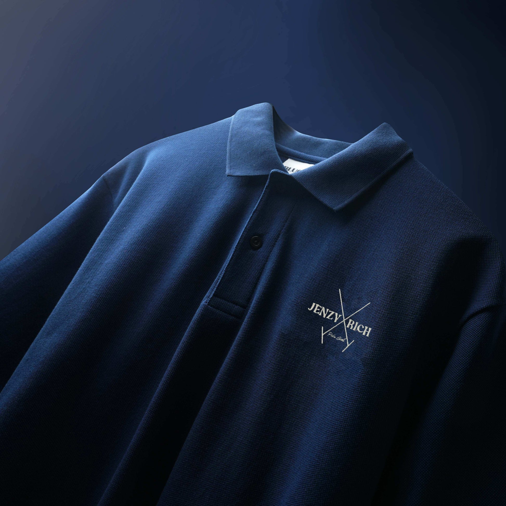 NAVY SADDLE LEAGUE POLO T-SHIRT