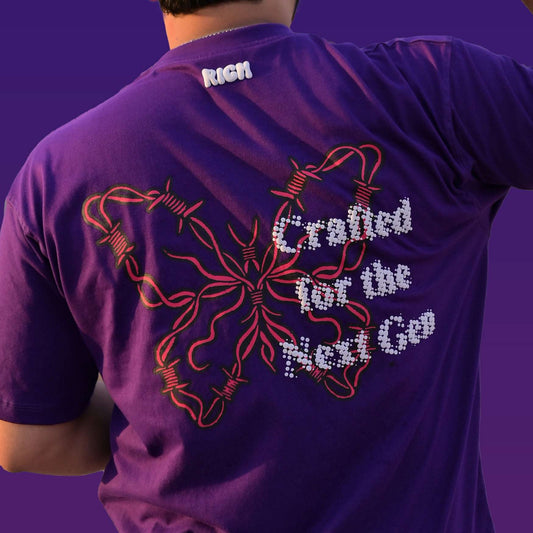 SKELETON BUTTERFLY PURPLE T-SHIRT