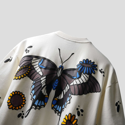 White BUTTERFLY PAWS T-SHIRT (UNISEX)