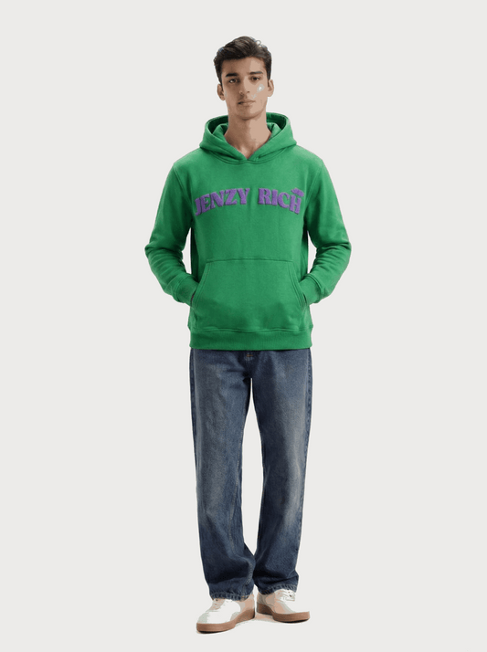 Purple Green Dragonfly Puffed Print Premium Hoodie (Unisex)