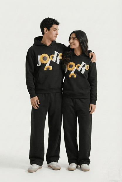 Sunflower Puffed Print Premium Track Suit (Unisex)