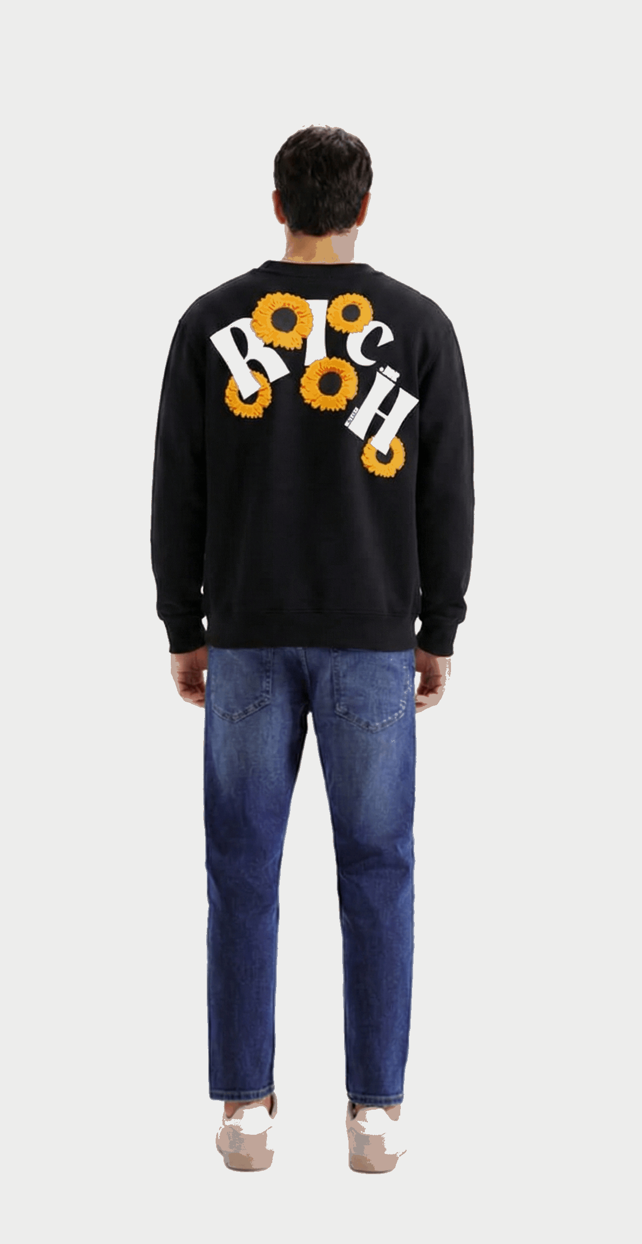 Sun flower Puffed Print Premium Sweatshirt (Unisex)