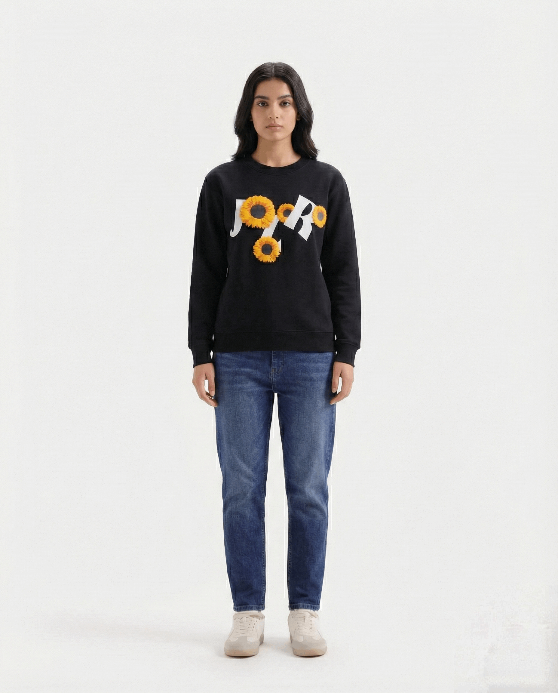 Sun flower Puffed Print Premium Sweatshirt (Unisex)