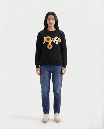 Sun flower Puffed Print Premium Sweatshirt (Unisex)