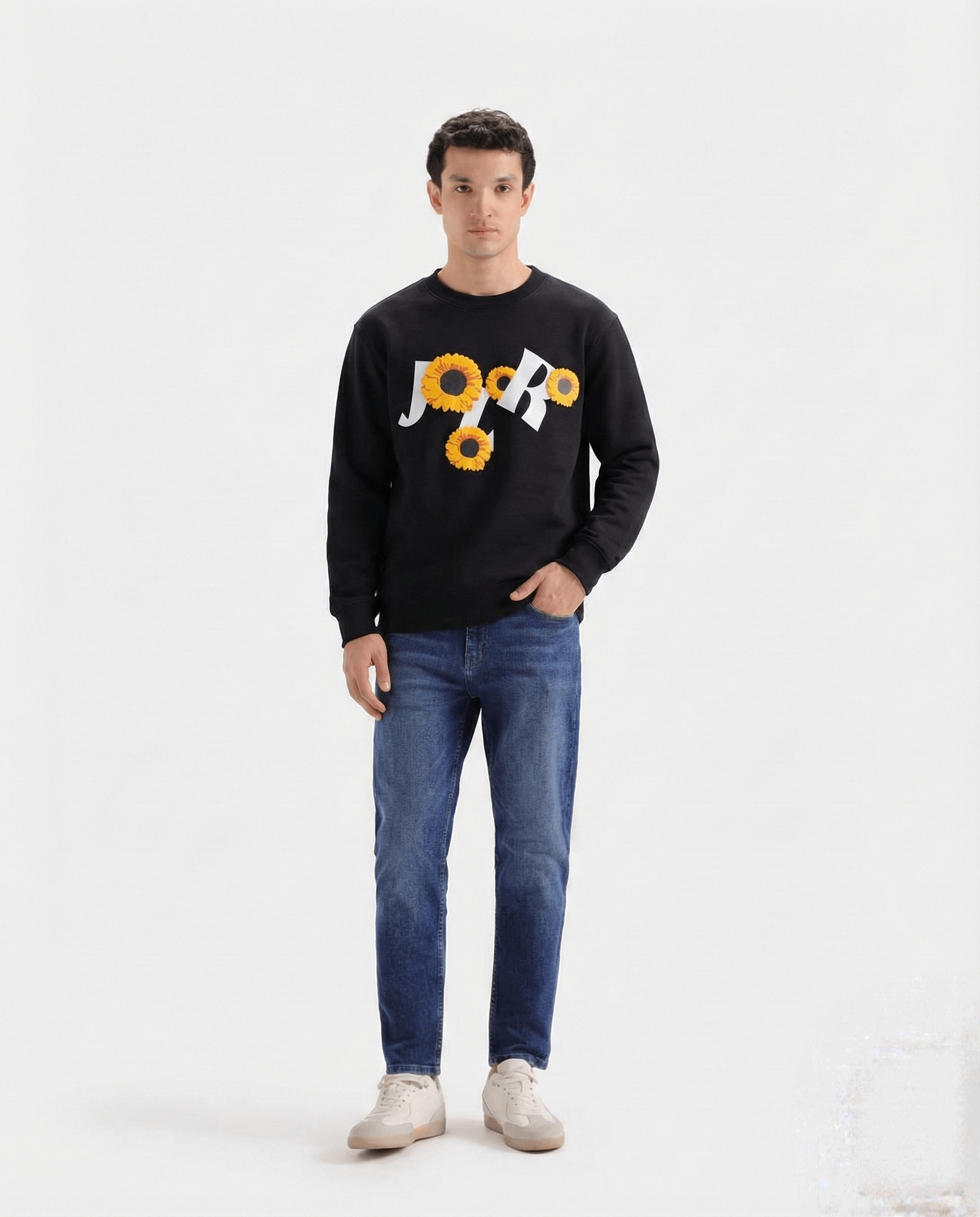 Sun flower Puffed Print Premium Sweatshirt (Unisex)