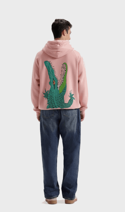 Crocodile Dragonfly Puffed Print Premium Hoodie (Unisex)