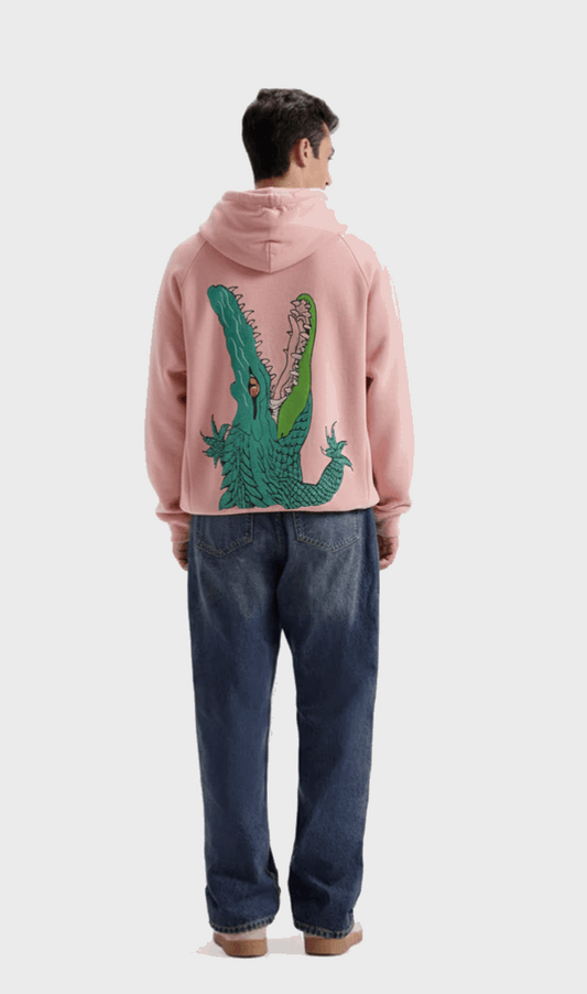 Crocodile Dragonfly Puffed Print Premium Hoodie (Unisex)