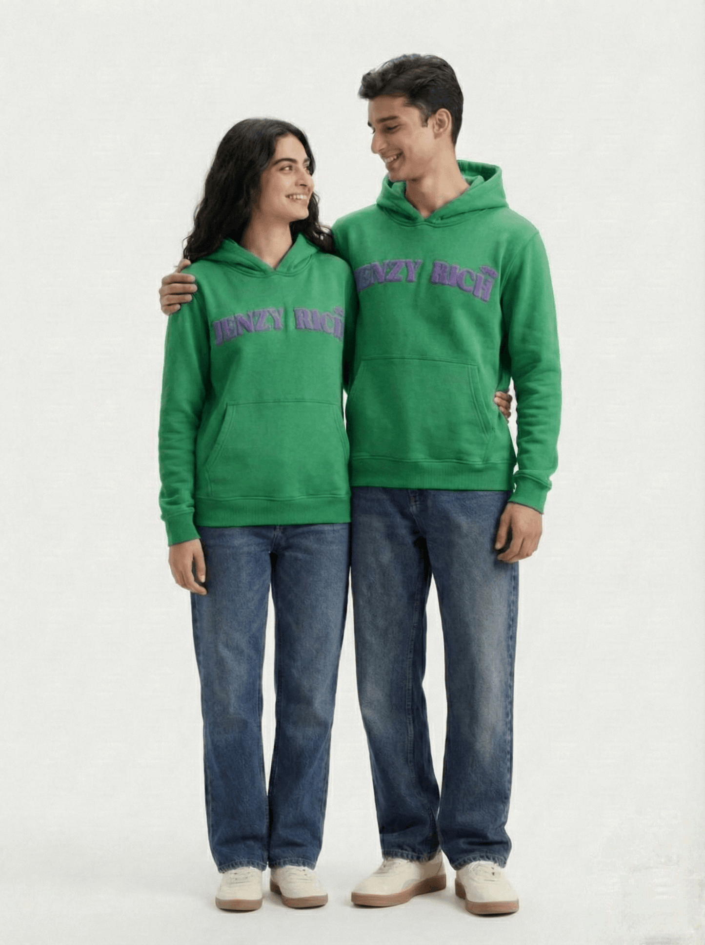 Purple Green Dragonfly Puffed Print Premium Hoodie (Unisex)