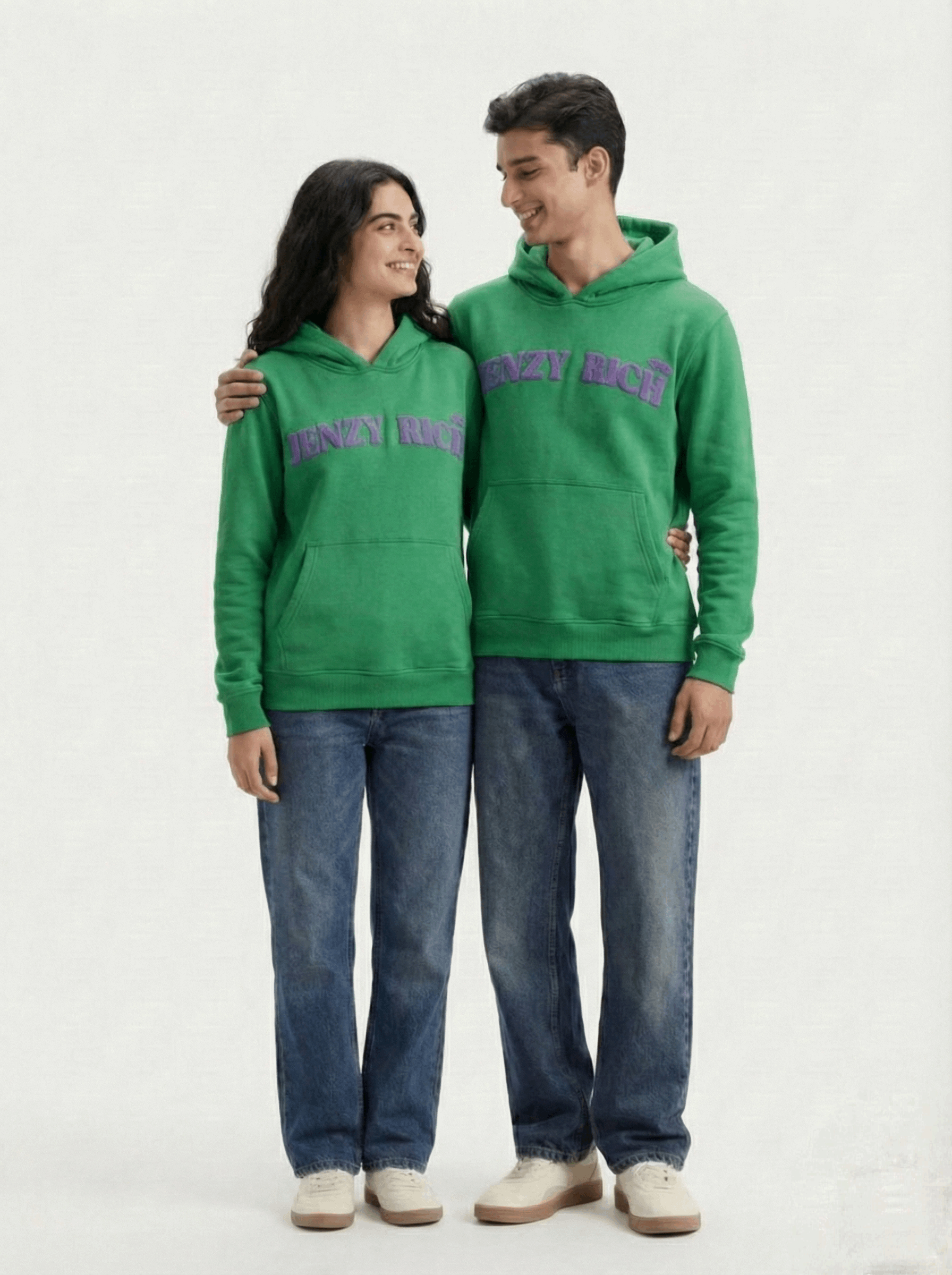 Purple Green Dragonfly Puffed Print Premium Hoodie (Unisex)