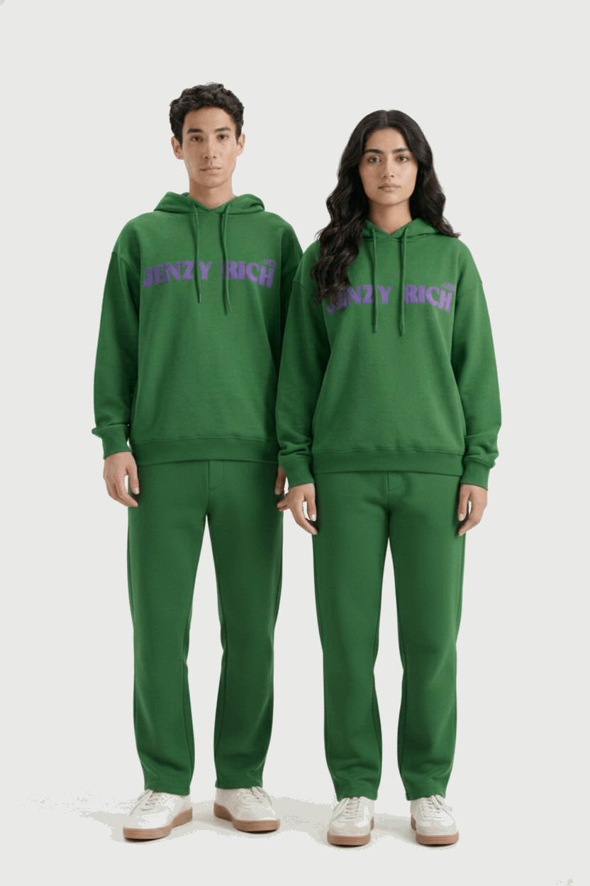 Purple Green Dragonfly Puffed Print Premium Track Suit (Unisex)