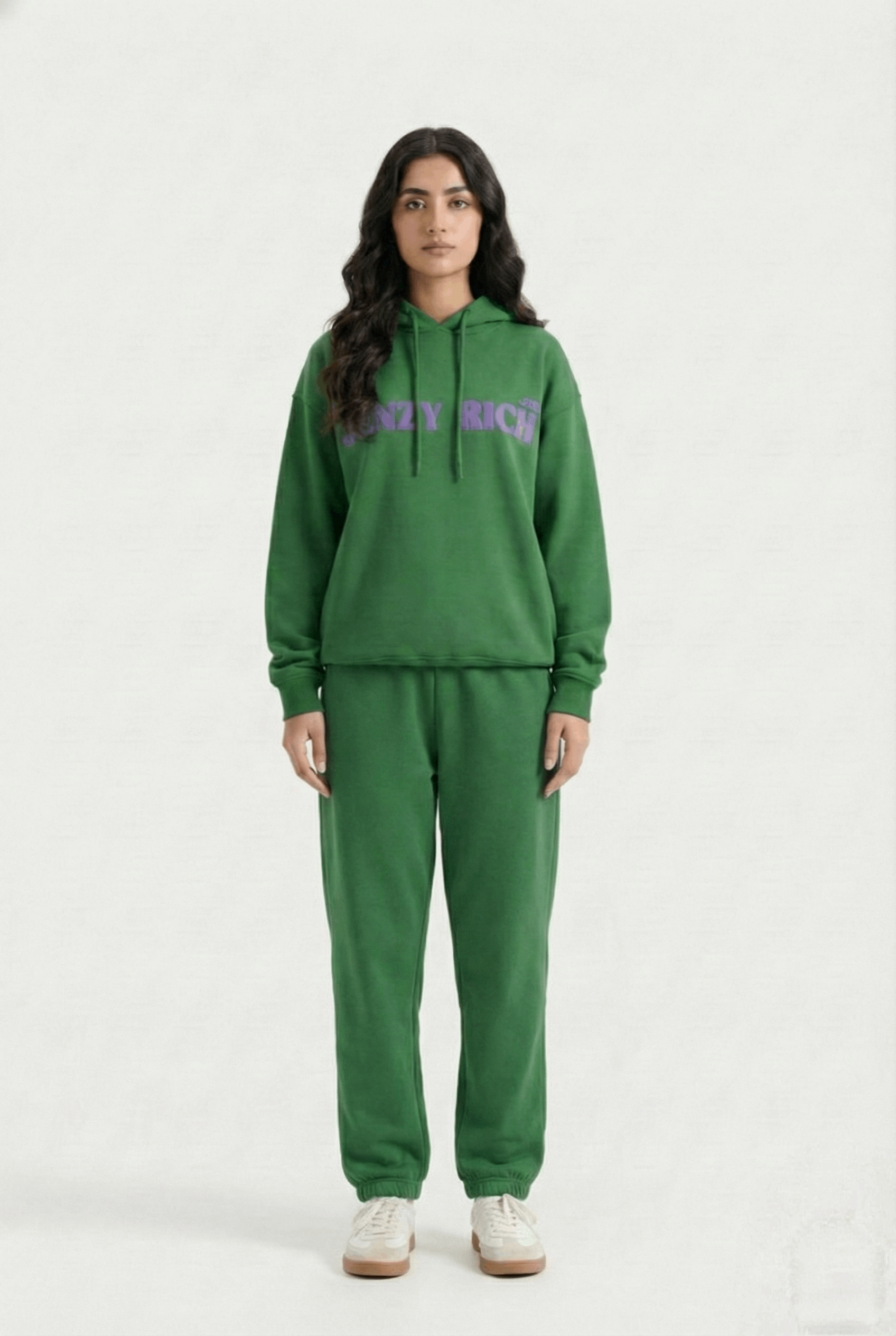 Purple Green Dragonfly Puffed Print Premium Track Suit (Unisex)