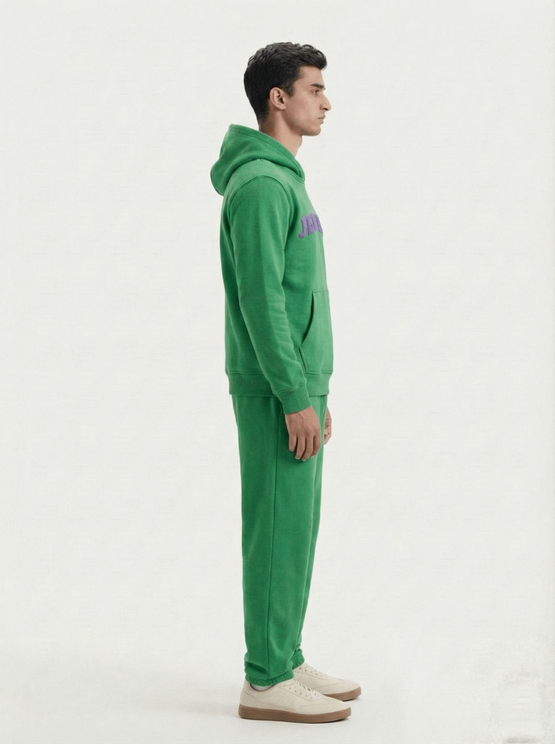 Purple Green Dragonfly Puffed Print Premium Track Suit (Unisex)