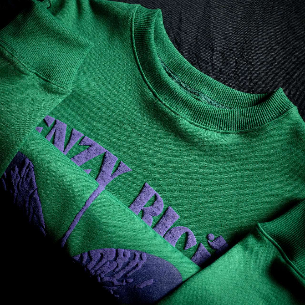 Purple Dragon Fly Puffed Print Premium Sweatshirt (Unisex)