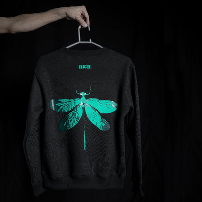 Jenzy Rich Dragon Fly Puffed Print Premium Sweatshirt (Unisex)