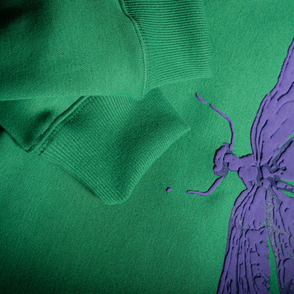 Jenzy Rich Purple Dragon Fly Puffed Print Premium Sweatshirt (Unisex)