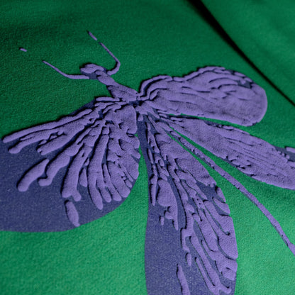 Jenzy Rich Purple Dragon Fly Puffed Print Premium Sweatshirt (Unisex)