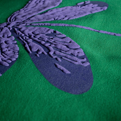 Jenzy Rich Purple Dragon Fly Puffed Print Premium Sweatshirt (Unisex)