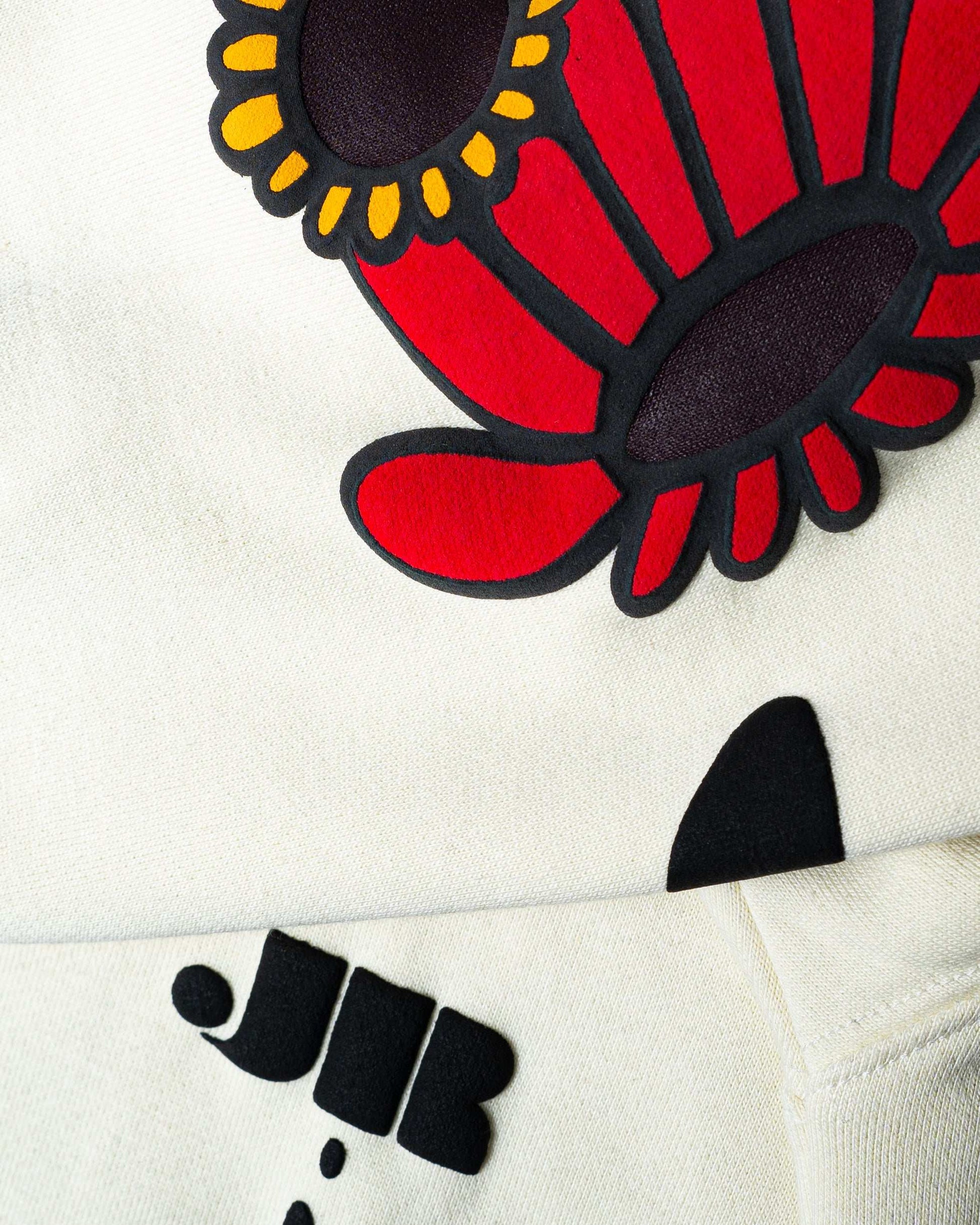 Jenzy Rich White Butterfly Puffed Print Premium Sweatshirt