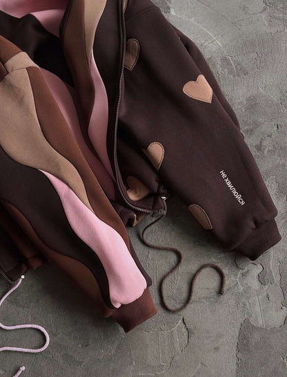 Brown Waves Dual Sided Multi Shade Premium Hoodie (Unisex)