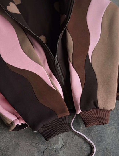 Brown Waves Dual Sided Multi Shade Premium Hoodie (Unisex)