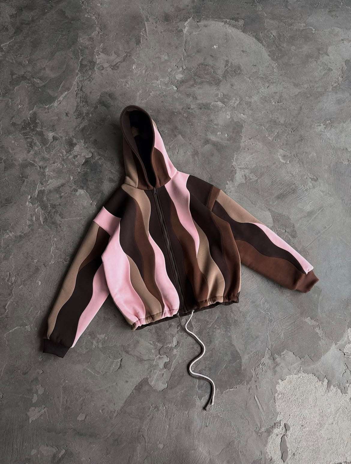 Brown Waves Dual Sided Multi Shade Premium Hoodie (Unisex)