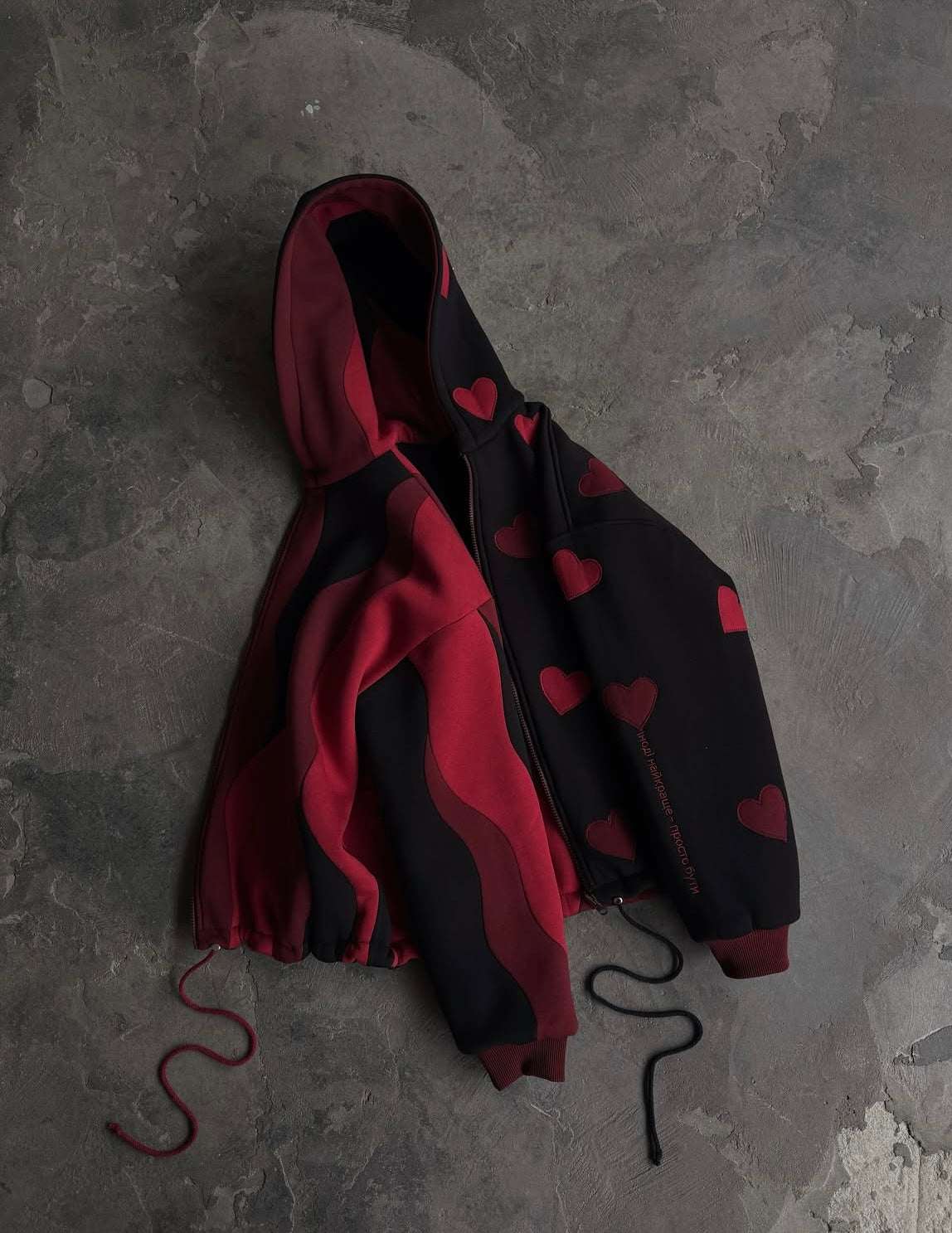 Red Waves Dual Sided Multi Shade Premium Hoodie (Unisex)