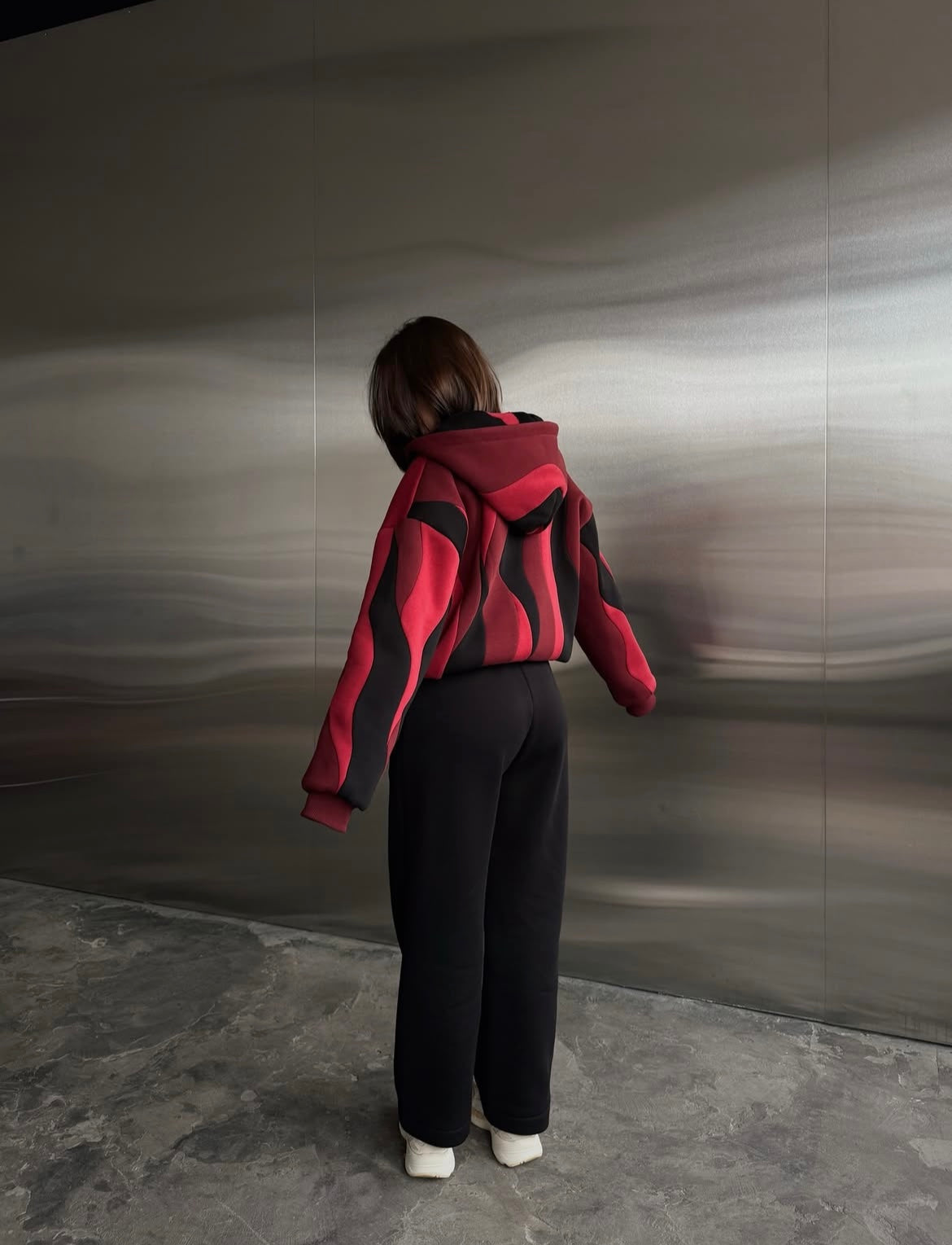 Red Waves Dual Sided Multi Shade Premium Hoodie (Unisex)